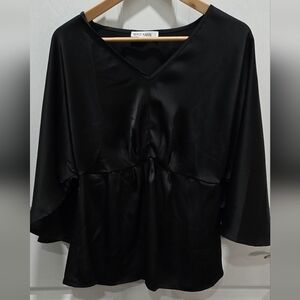 Grace Karin Elegant Black Flowy Blouse